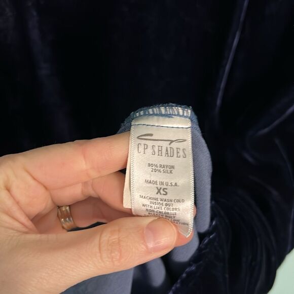 CP Shades Halle Dress Crushed Velvet Navy - Picture 4 of 8